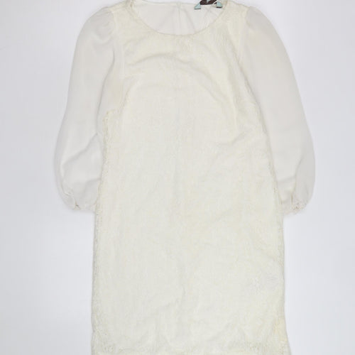 ASOS Tall Women’s Ivory Lace Tunic Blouse Size 10 Long Sleeve