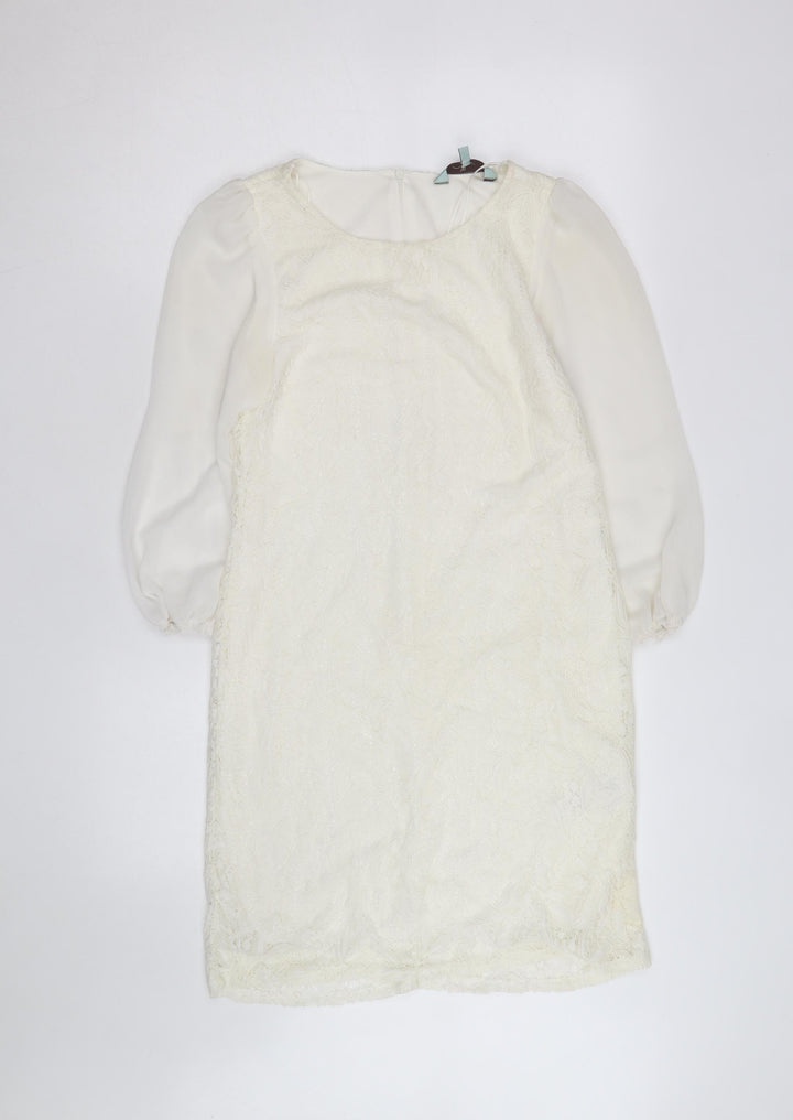 ASOS Tall Women’s Ivory Lace Tunic Blouse Size 10 Long Sleeve