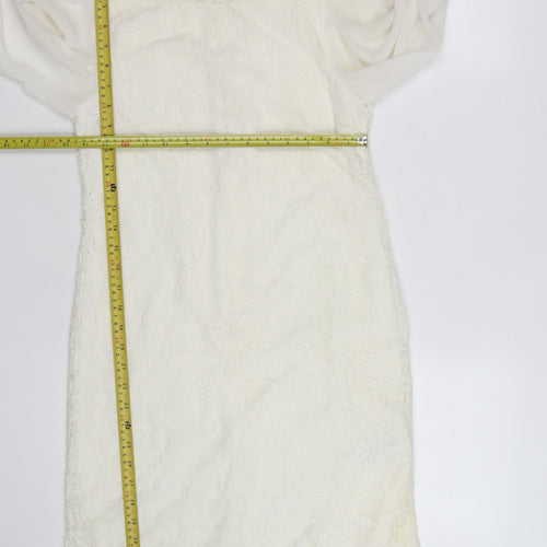 ASOS Tall Women’s Ivory Lace Tunic Blouse Size 10 Long Sleeve