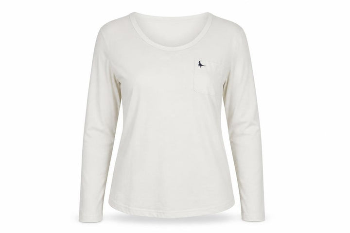 Jack Wills Womens White Long Sleeve Basic Cotton T-Shirt Size 12