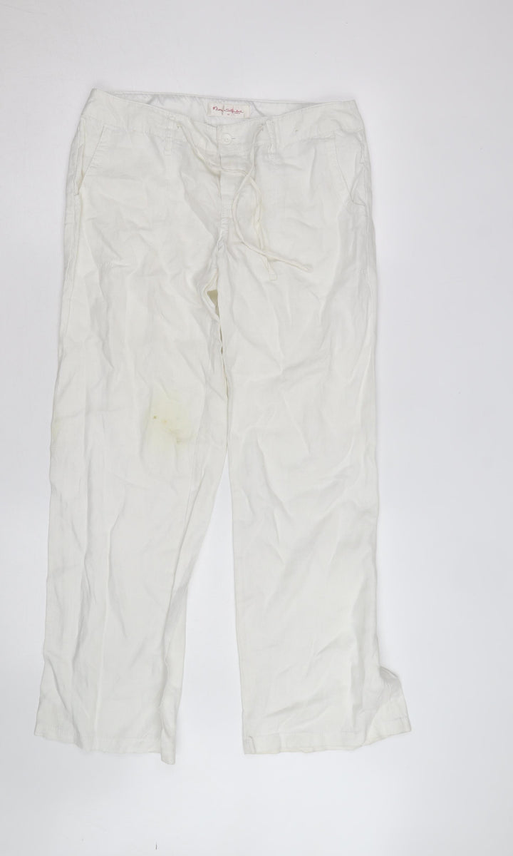 Marks and Spencer Women’s White Linen Chino Trousers Size 10