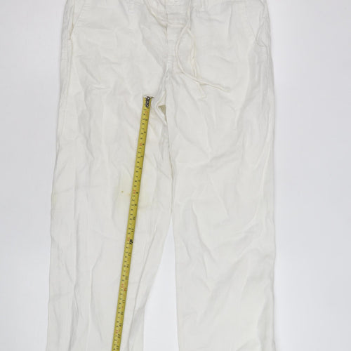 Marks and Spencer Women’s White Linen Chino Trousers Size 10