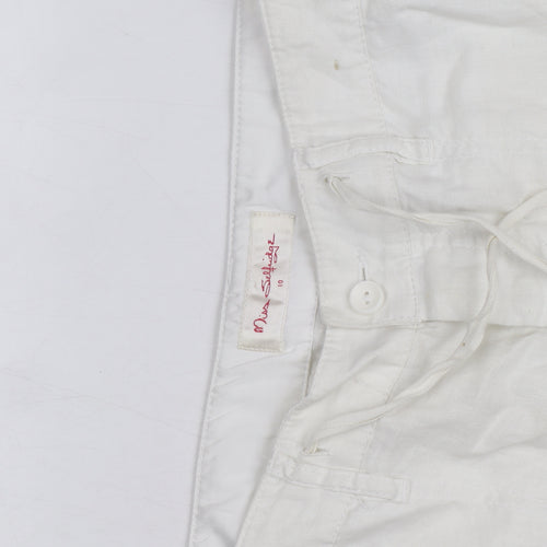 Marks and Spencer Women’s White Linen Chino Trousers Size 10