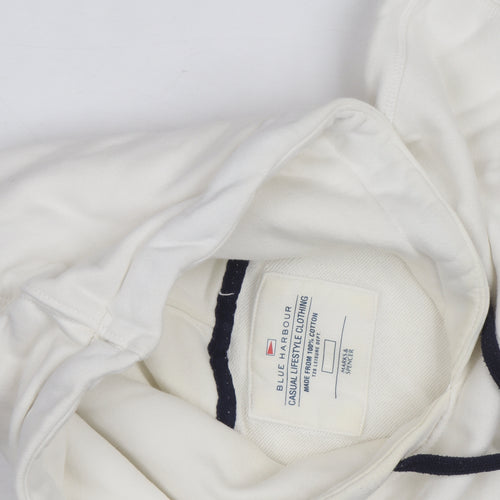 Marks and Spencer Blue Harbour Men's White Pullover Hoodie Size L