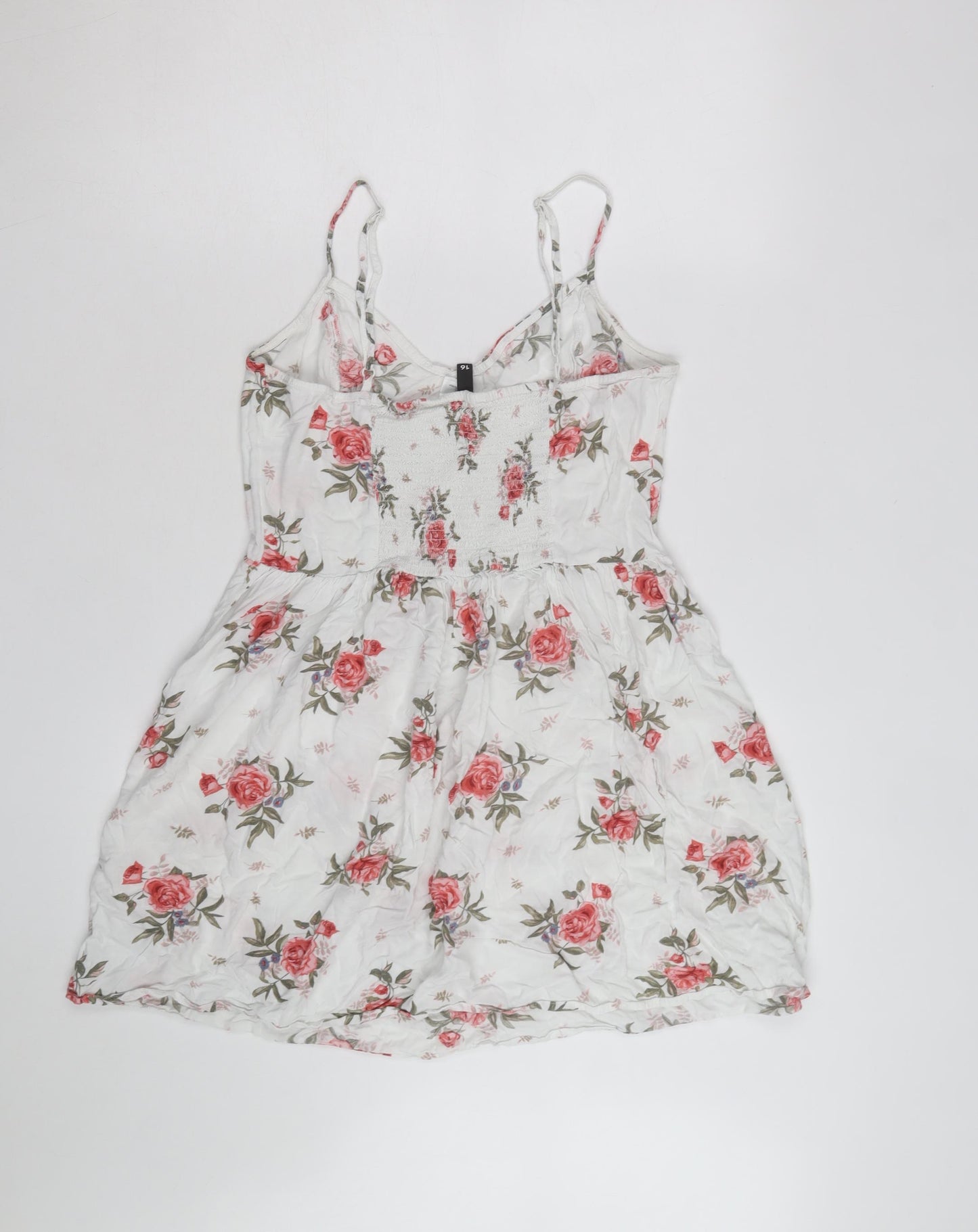 H&M Divided White Floral Slip Dress Women’s Size 12 Summer Casual