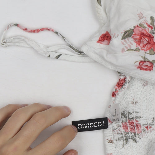 H&M Divided White Floral Slip Dress Women’s Size 12 Summer Casual