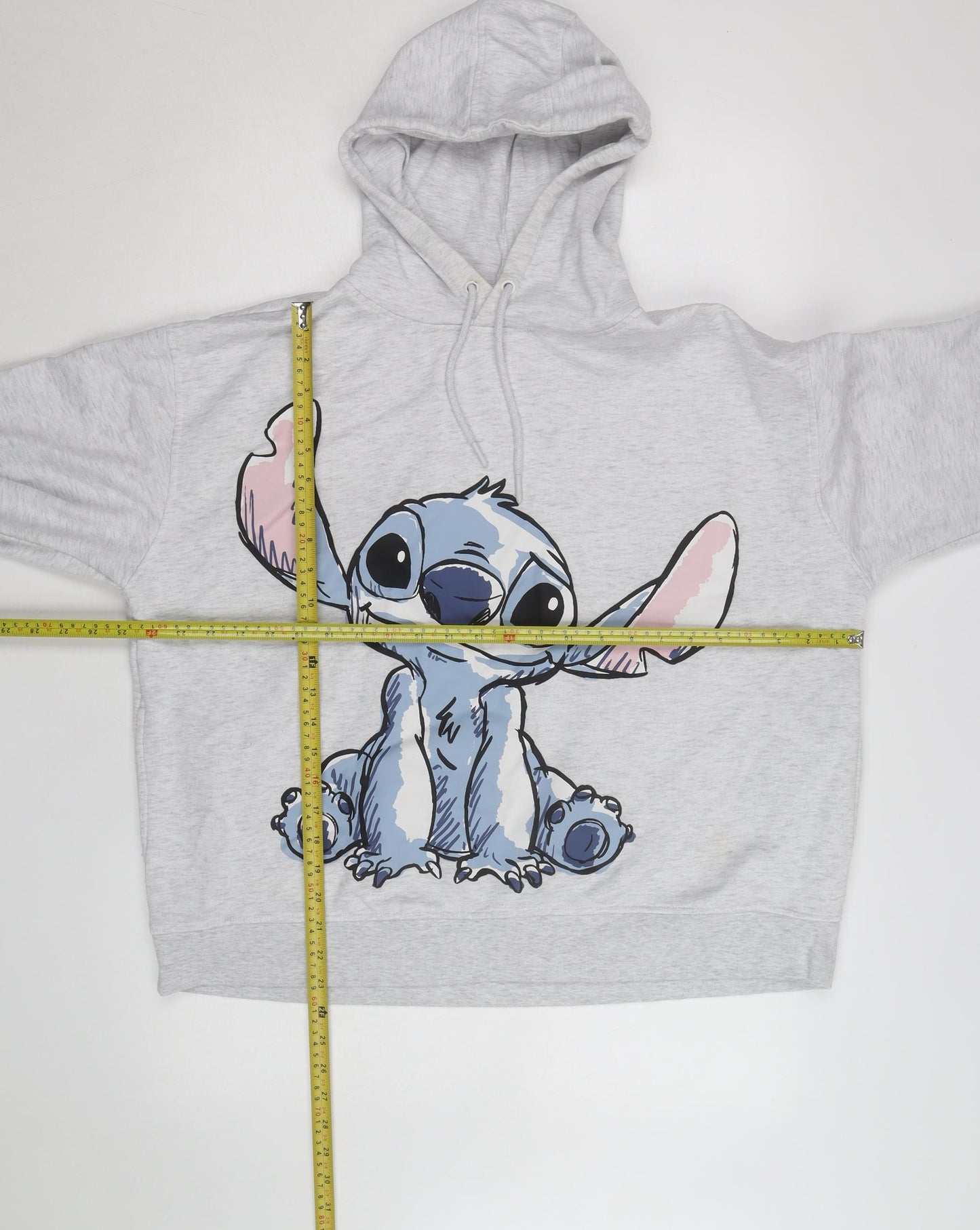 Disney Women Grey Stitch Hoodie XL Pullover Lined Sweatshirt