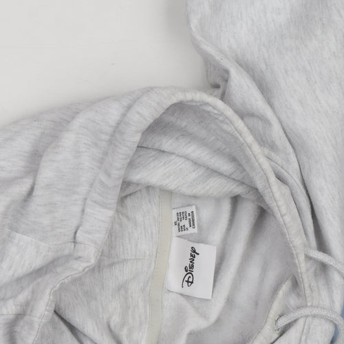 Disney Women Grey Stitch Hoodie XL Pullover Lined Sweatshirt