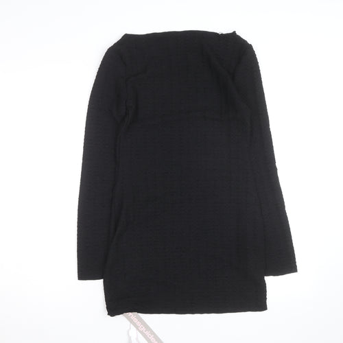 Missguided Women’s Black Long Sleeve Bodycon Short Dress Size M