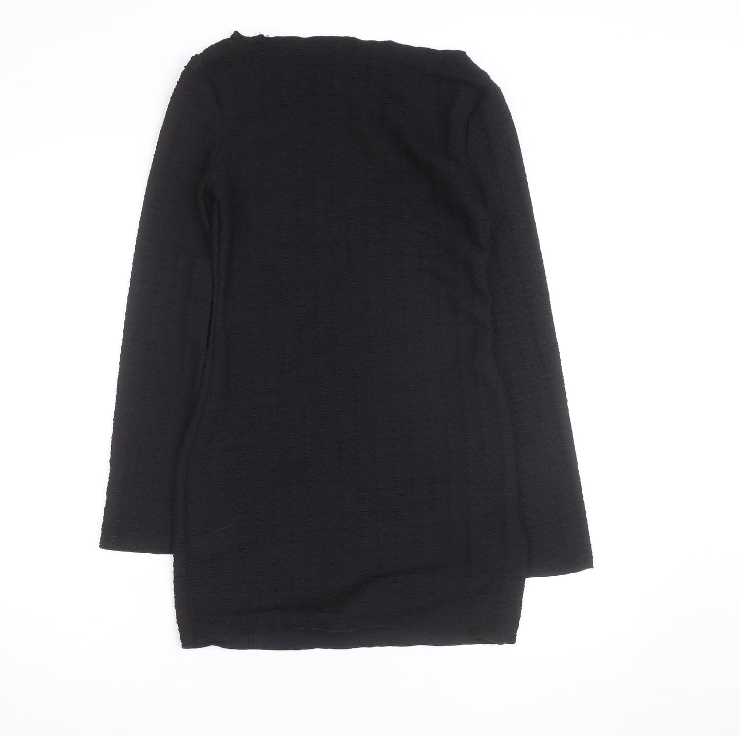 Missguided Women’s Black Long Sleeve Bodycon Short Dress Size M