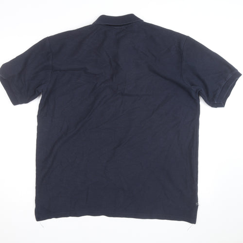 Slazenger Men's Navy Blue Cotton Polo Shirt Size L Classic Fit