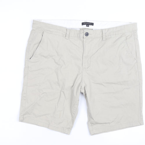 Peacocks Men's Beige Chino Shorts W34 Regular Fit Casual