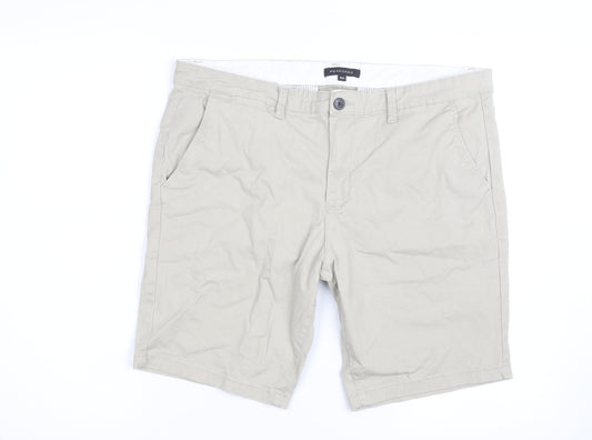 Peacocks Men's Beige Chino Shorts W34 Regular Fit Casual
