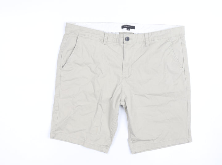 Peacocks Men's Beige Chino Shorts W34 Regular Fit Casual