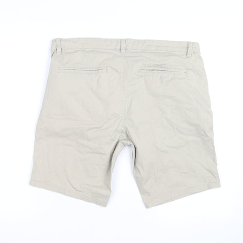 Peacocks Men's Beige Chino Shorts W34 Regular Fit Casual