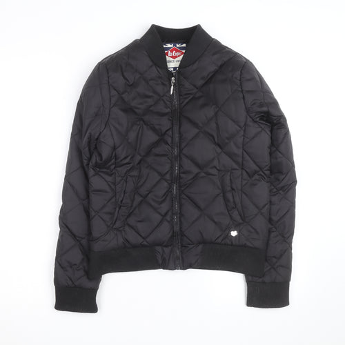 Lee Cooper Women's Black Quilted Bomber Jacket Size 8