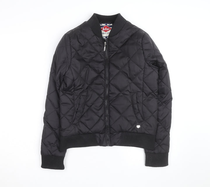 Lee Cooper Women's Black Quilted Bomber Jacket Size 8
