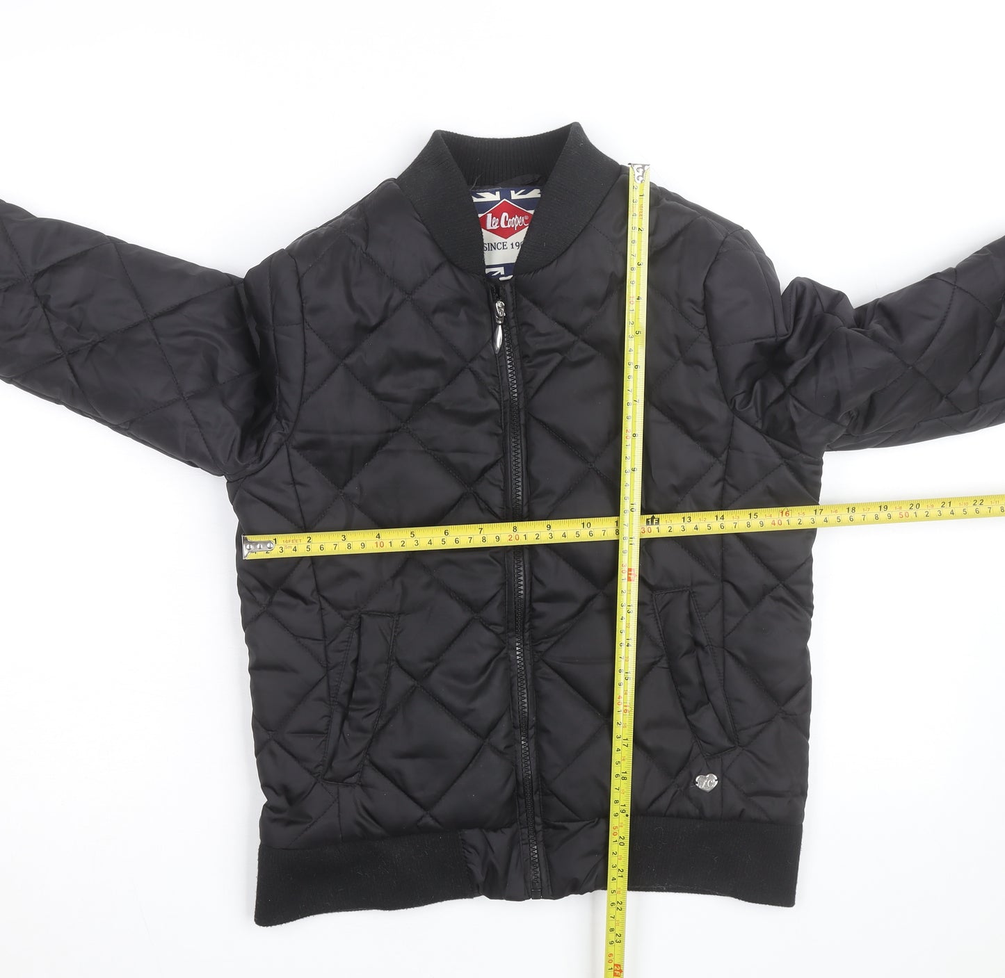 Lee Cooper Women's Black Quilted Bomber Jacket Size 8
