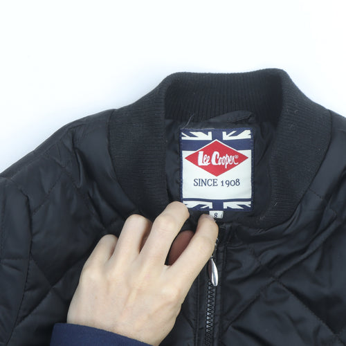Lee Cooper Women's Black Quilted Bomber Jacket Size 8