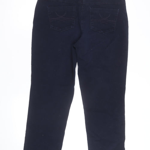Marks and Spencer Women's Blue Slim Chino Trousers Size 16