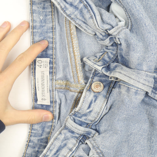 Stradivarius Women’s Blue Mom Jeans Size 12 High Rise Denim