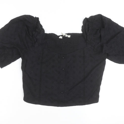 Brave Soul Women’s Black Cropped Lace Blouse Size 12