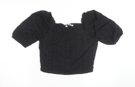 Brave Soul Women’s Black Cropped Lace Blouse Size 12