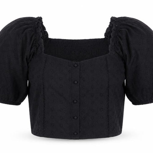 Brave Soul Women’s Black Cropped Lace Blouse Size 12
