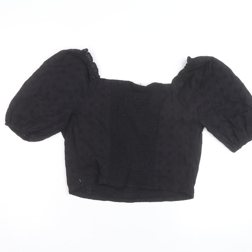 Brave Soul Women’s Black Cropped Lace Blouse Size 12