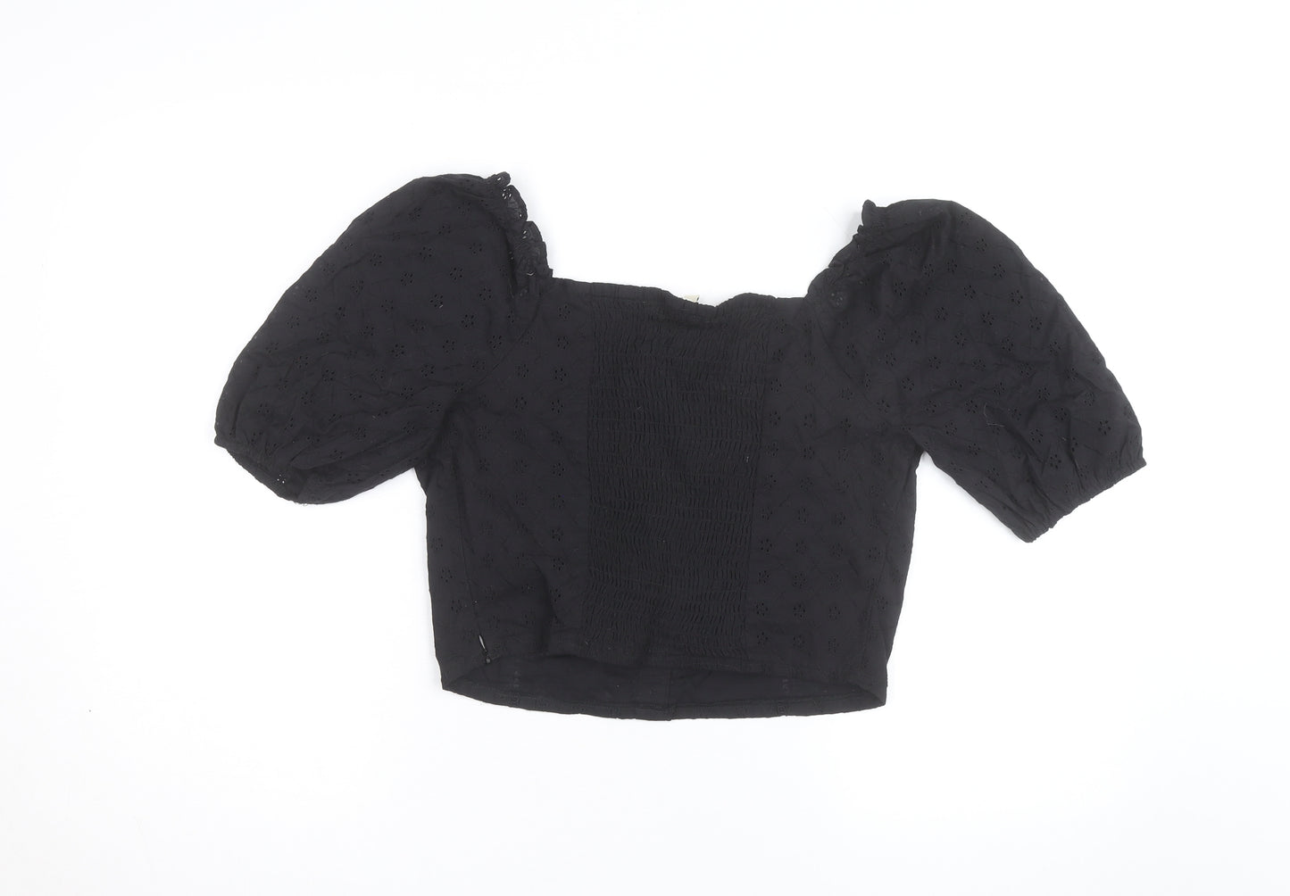 Brave Soul Women’s Black Cropped Lace Blouse Size 12