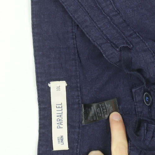 Next Women’s Blue Linen Straight Leg Trousers Size 10L