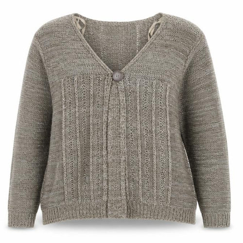 Ethel Austin Women’s Beige V-Neck Knit Cardigan Medium