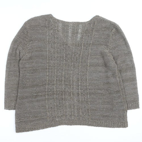 Ethel Austin Women’s Beige V-Neck Knit Cardigan Medium