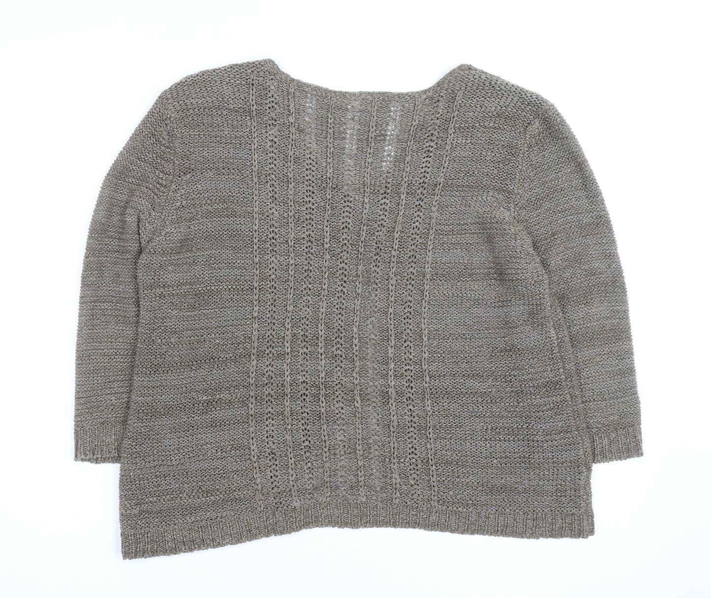 Ethel Austin Women’s Beige V-Neck Knit Cardigan Medium