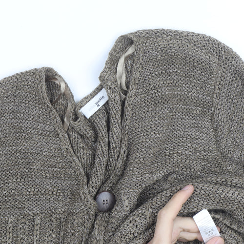 Ethel Austin Women’s Beige V-Neck Knit Cardigan Medium