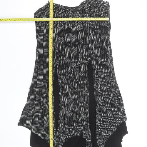Arabella Womens Black Polka Dot Asymmetric Strap Dress Size 12