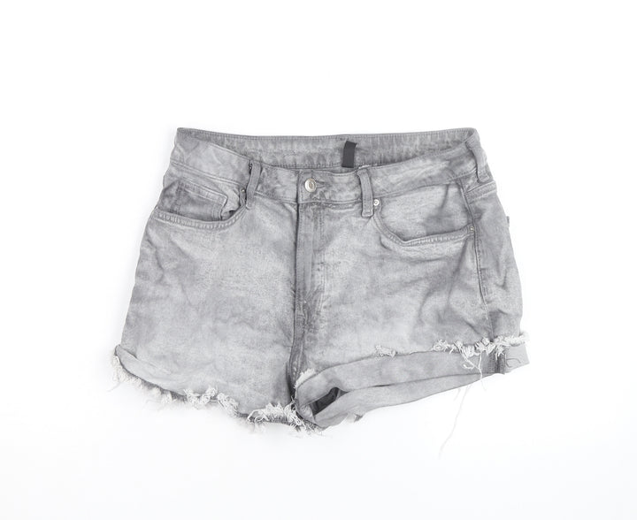 H&M Divided Women's Grey Denim Cut-Off Shorts Size 12