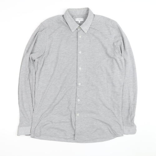 Taylor & Wright Men's Grey Slim Fit Long Sleeve Button-Up Shirt Size L