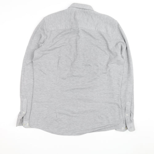 Taylor & Wright Men's Grey Slim Fit Long Sleeve Button-Up Shirt Size L
