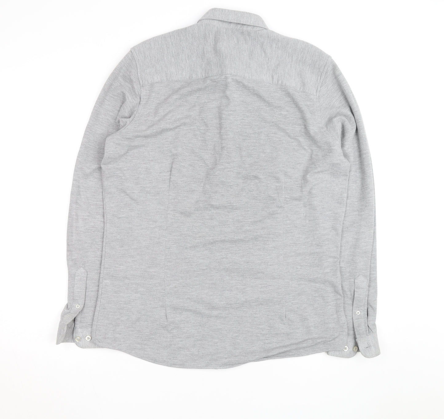 Taylor & Wright Men's Grey Slim Fit Long Sleeve Button-Up Shirt Size L