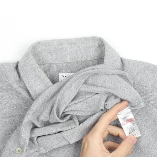 Taylor & Wright Men's Grey Slim Fit Long Sleeve Button-Up Shirt Size L