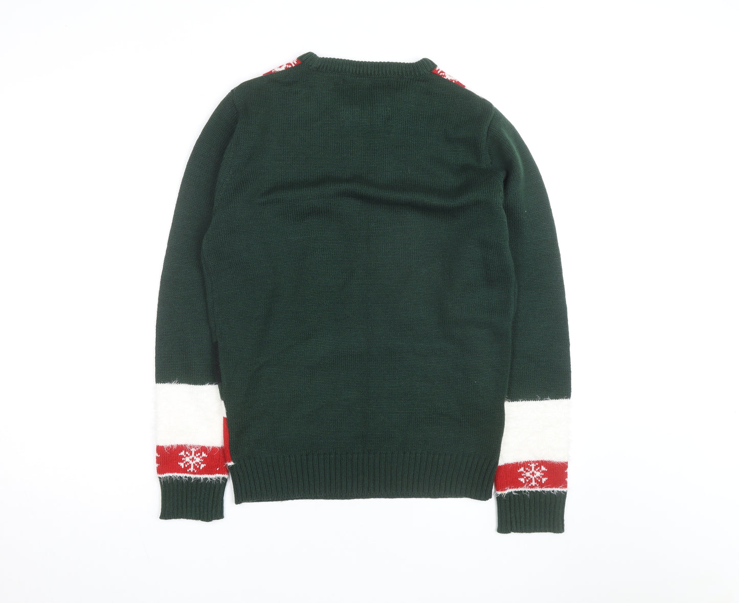 Merry Christmas Men's Green Elf Pullover Jumper Size S Winter Knit
