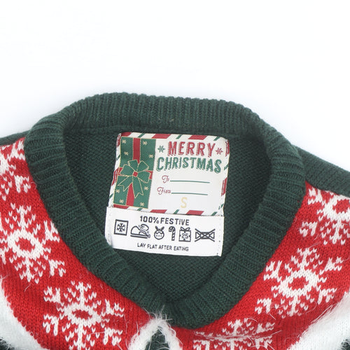 Merry Christmas Men's Green Elf Pullover Jumper Size S Winter Knit