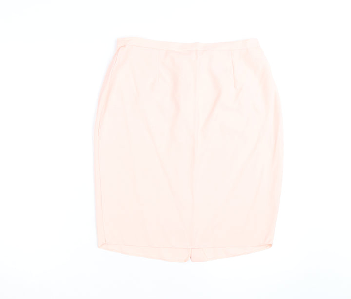 Classic Woman Pink Knee Length Pencil Skirt Size 16