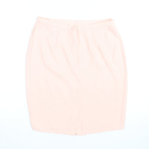 Classic Woman Pink Knee Length Pencil Skirt Size 16