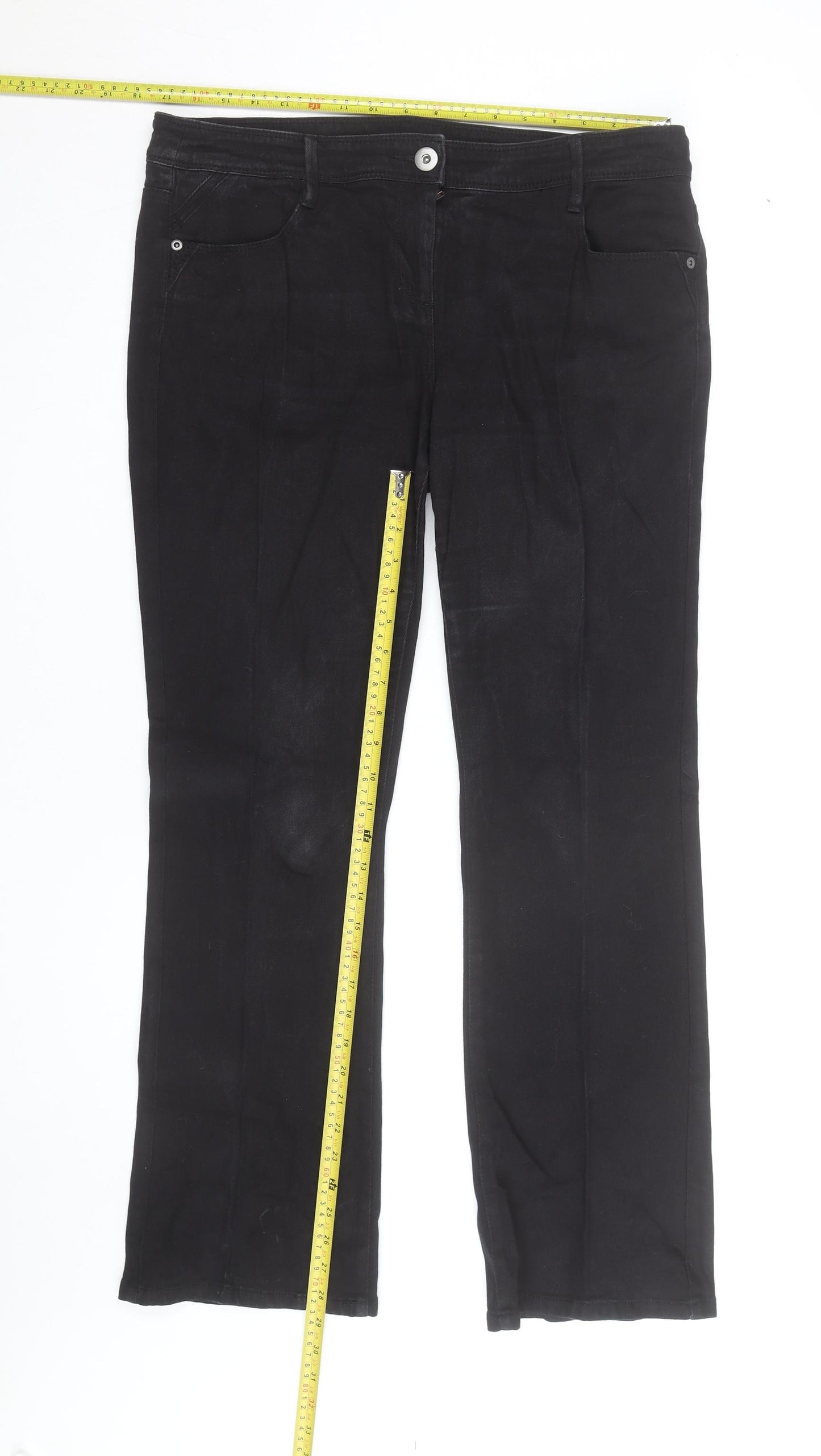 Wallis Women’s Black Stretch Straight Leg Jeans Size 16