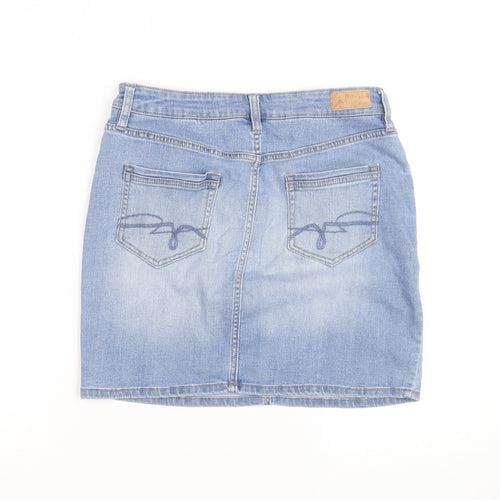 F&F Women's Blue Denim Short Pencil Skirt Size 12