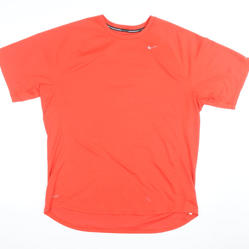 Nike Men's Red XL Dri-Fit Running T-Shirt Breathable Activewear Top