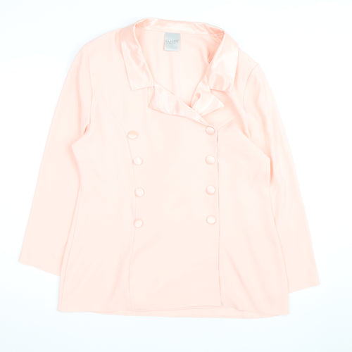 Classic Woman Pink Polyester Blazer Jacket UK 16 Womens
