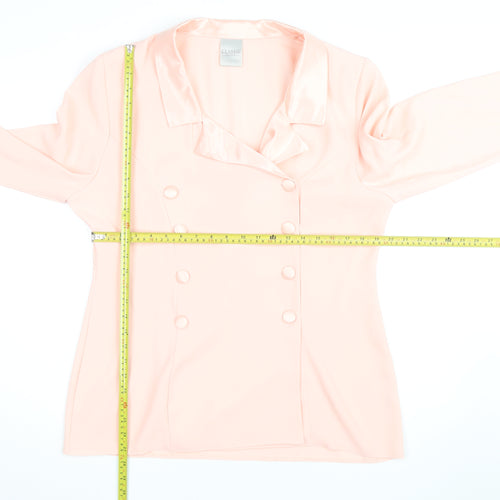Classic Woman Pink Polyester Blazer Jacket UK 16 Womens